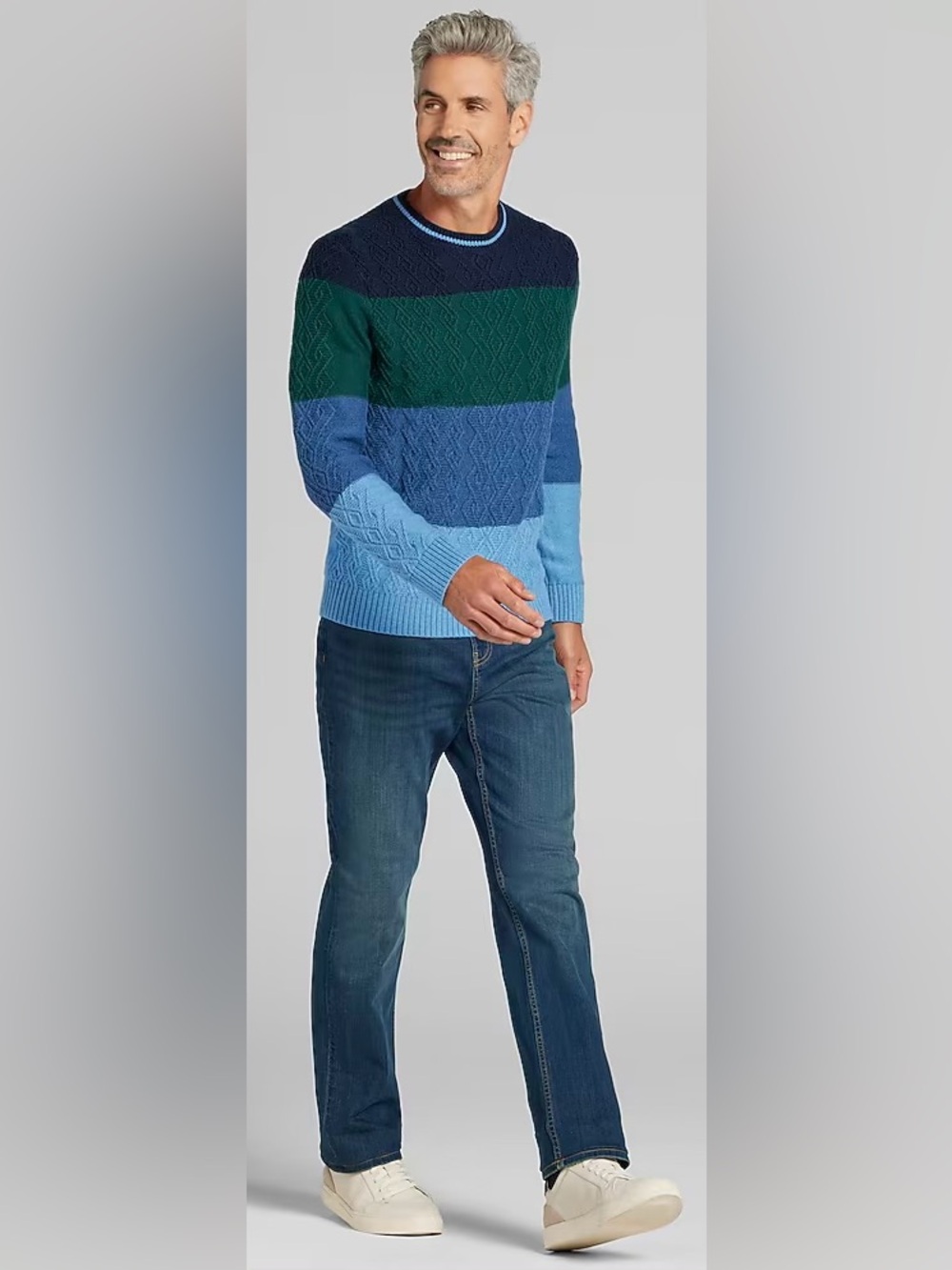 $80 Joseph Abboud Big Stripe Crewneck Sweater Sz. S